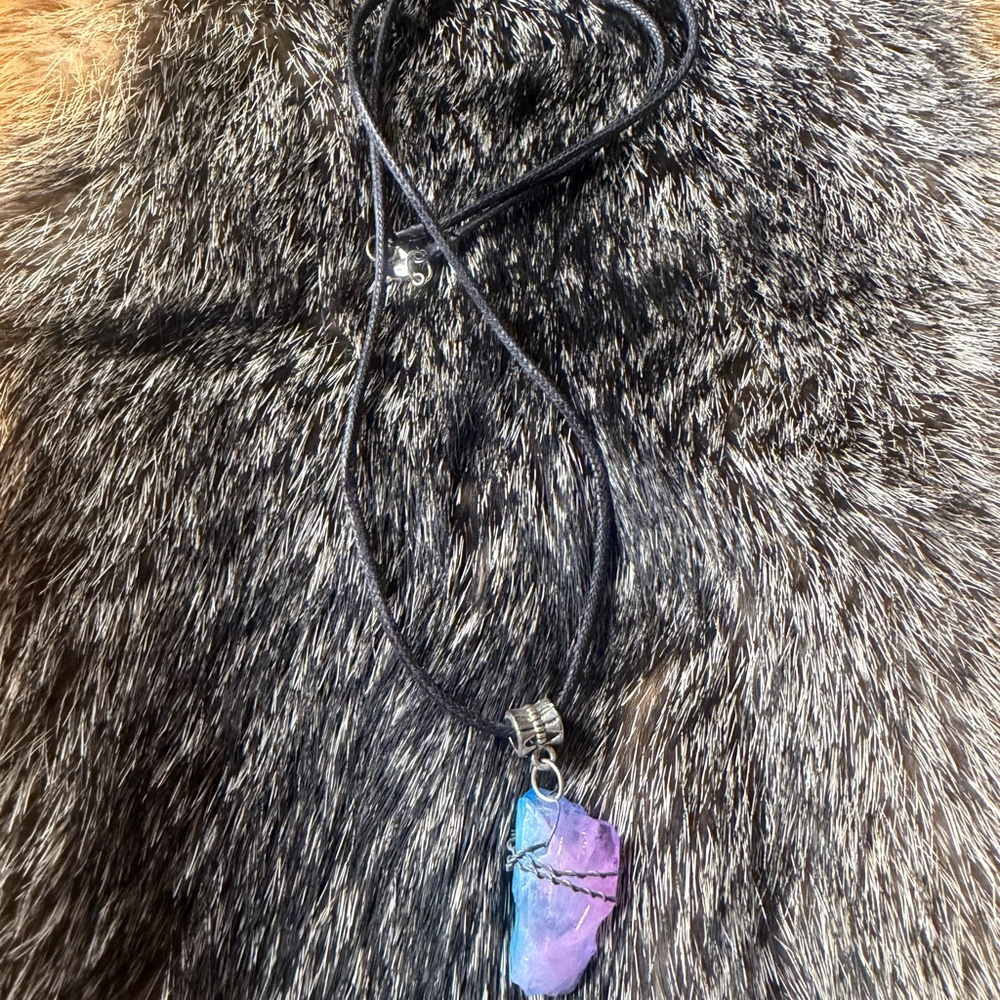 Purple and Blue Stone Pendant Necklace